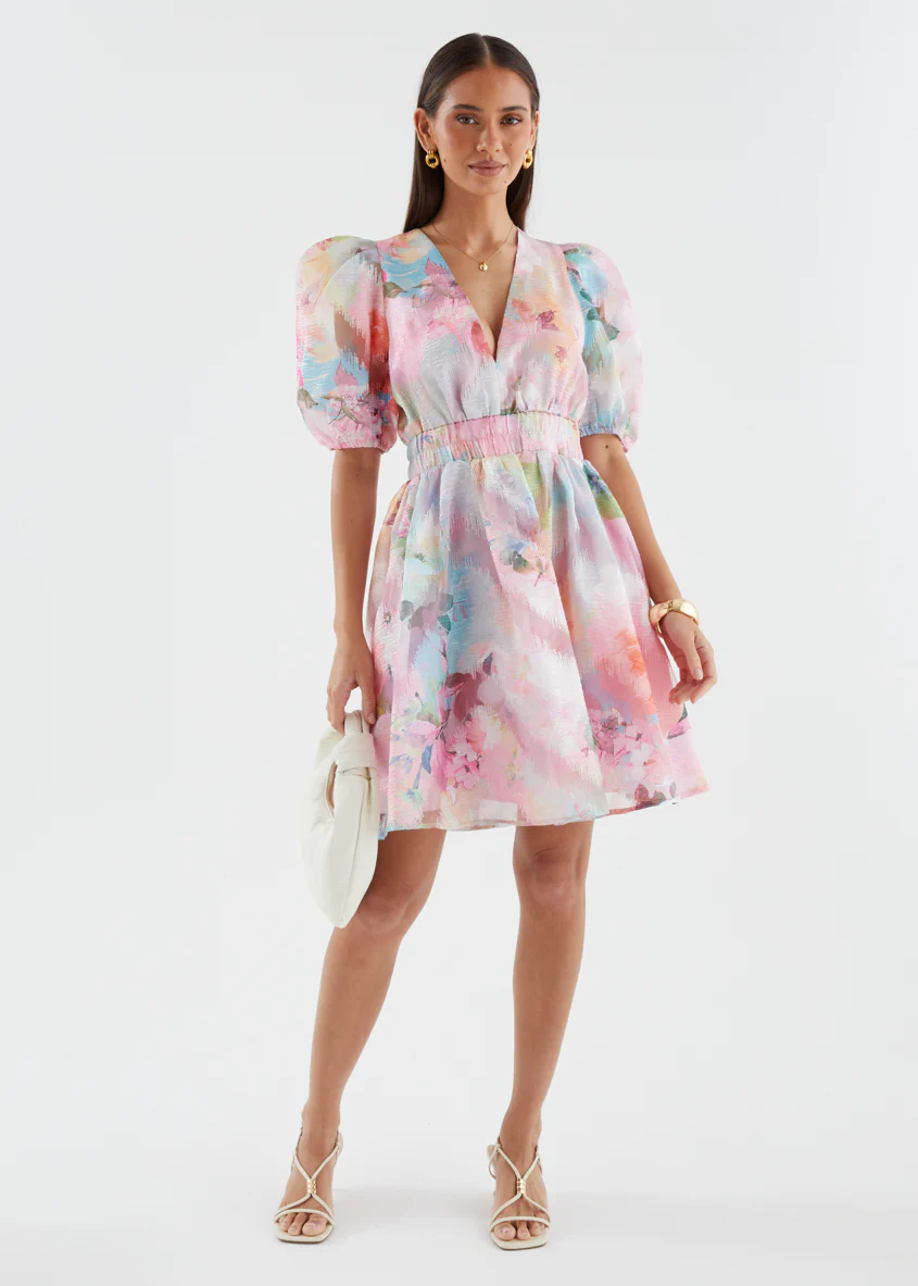 Meera Dress - Pink Watercolour - Image 5