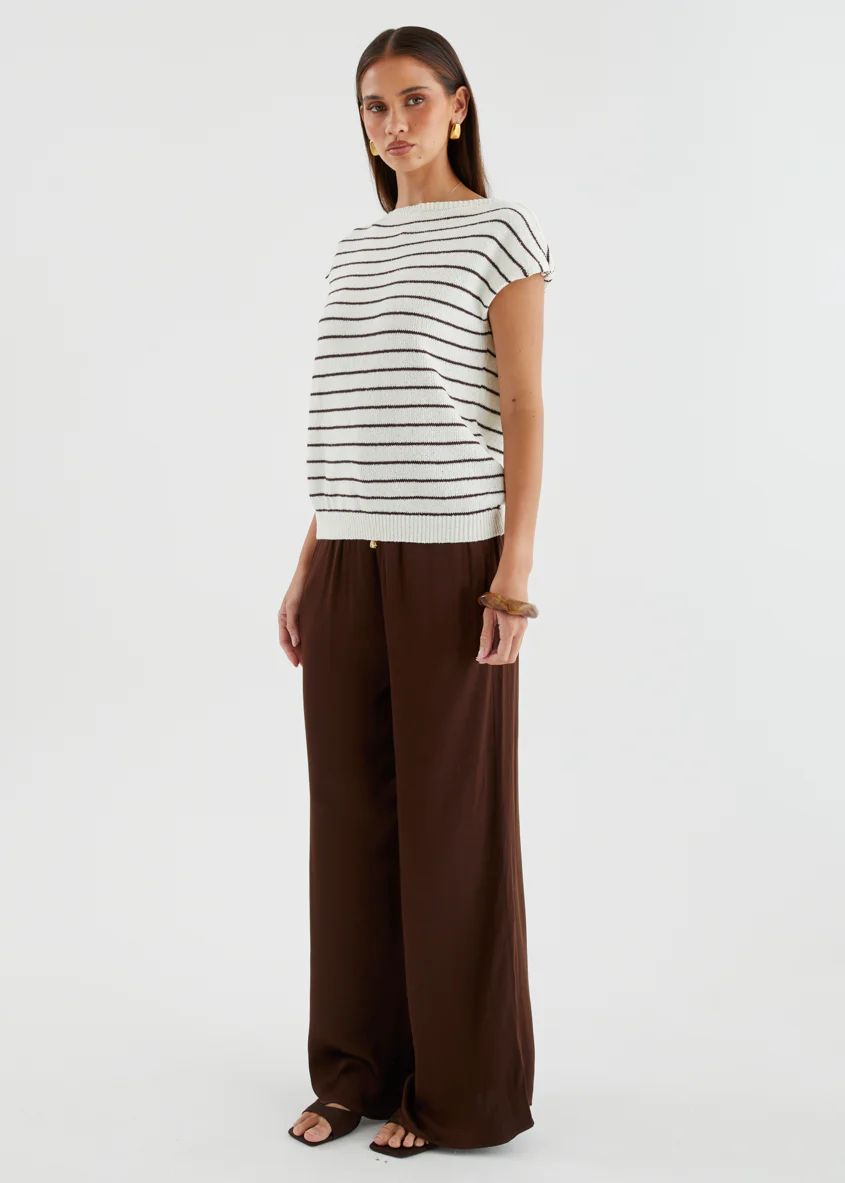 Micah Knit Top - White Choc Stripe - Image 6