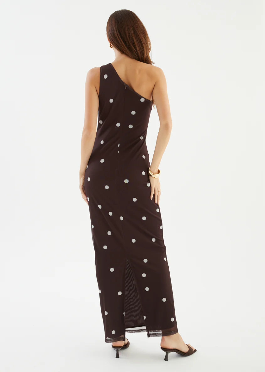 Mikah One Shoulder Maxi Dress - Choc Spot - Image 9