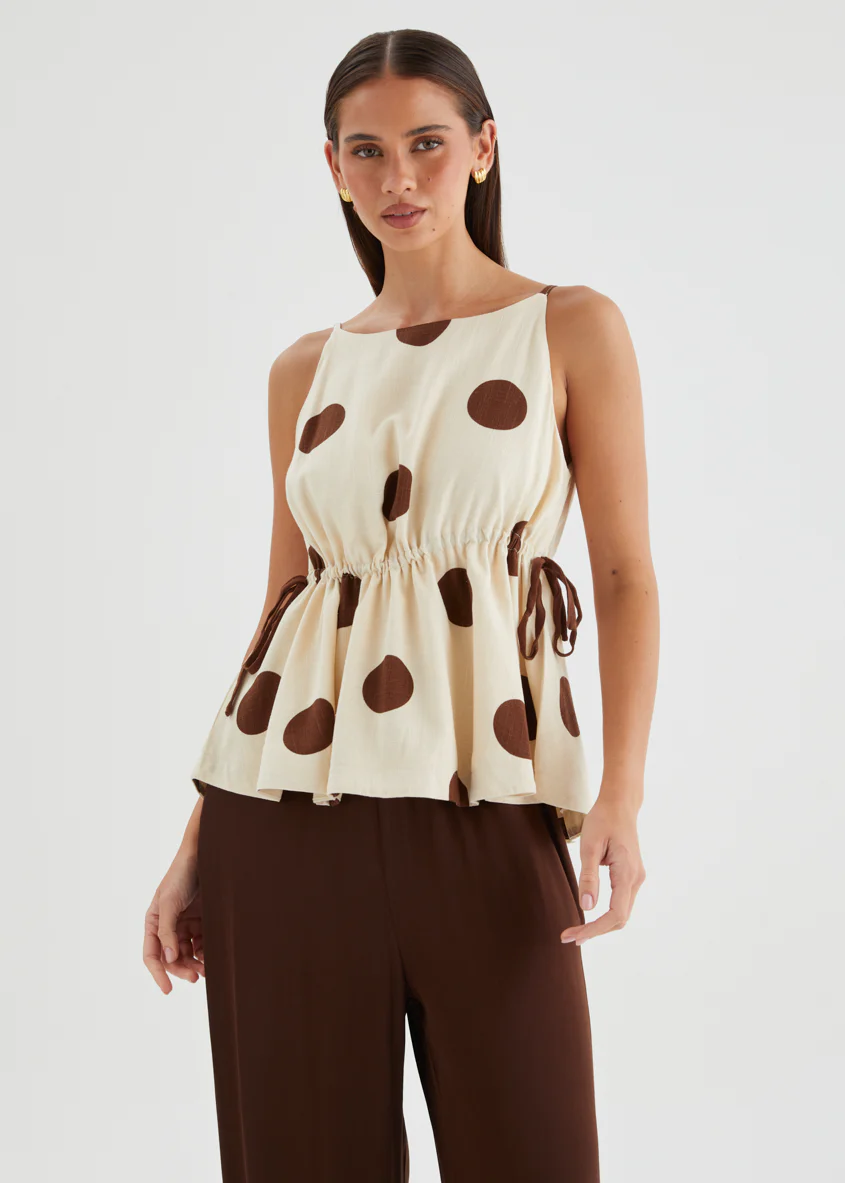 Mikalina Top - Mocha Spot