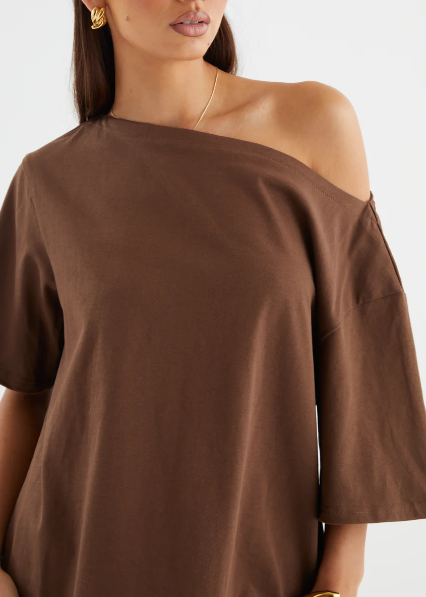 Mylee Drop Shoulder Top - Chocolate - Image 15