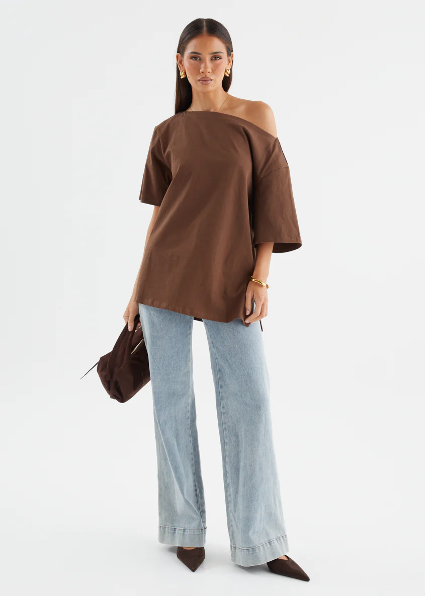 Mylee Drop Shoulder Top - Chocolate - Image 18
