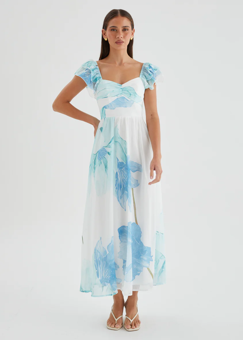 Nahla Maxi Dress - Blue Wildflower - Image 5