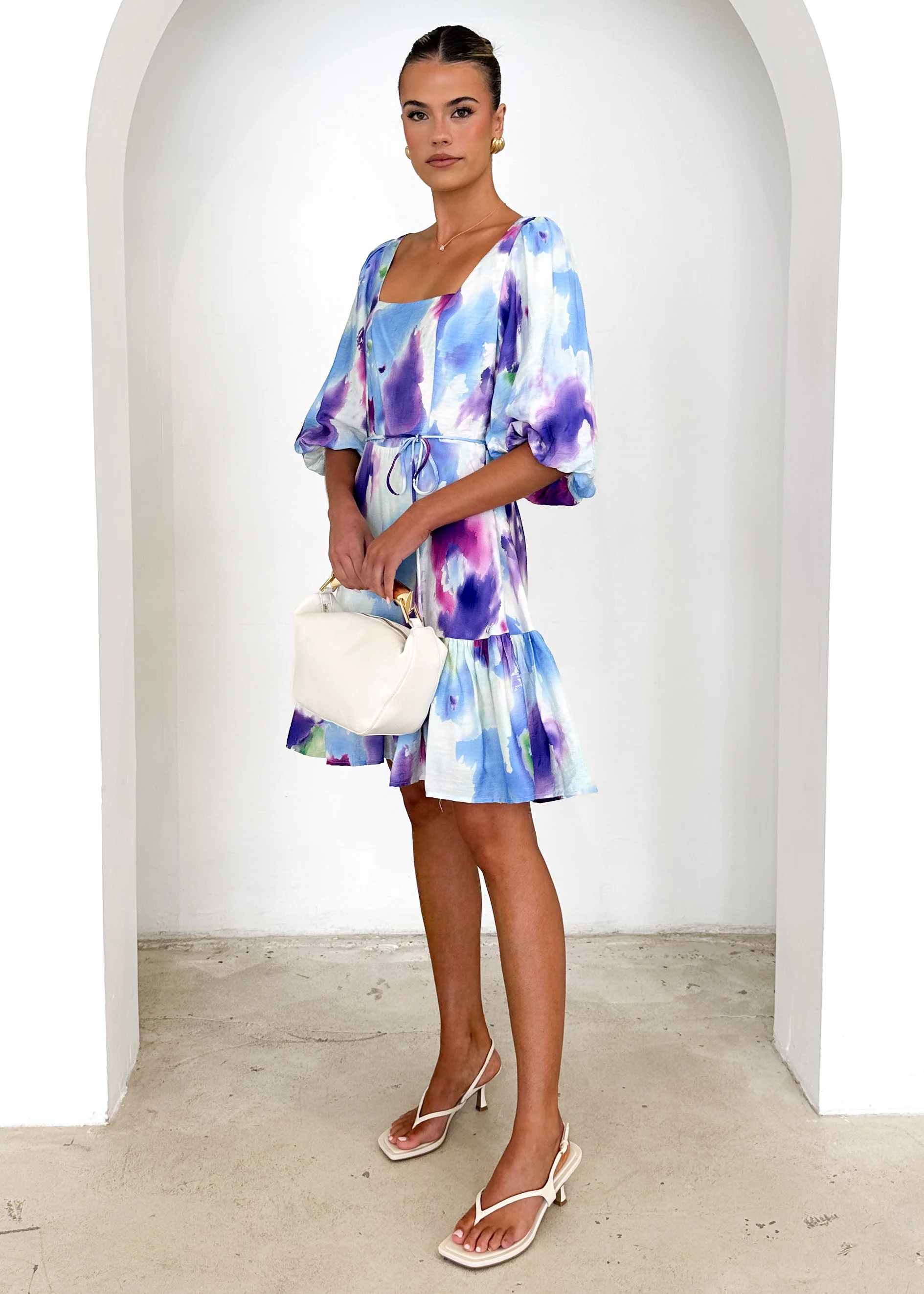 Namisha Dress - Violet Watercolour - Image 8