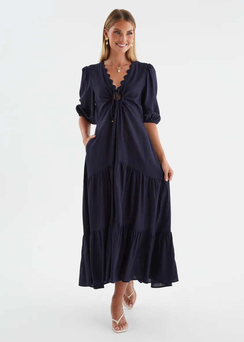 Navarro Maxi Dress - Navy - Image 5