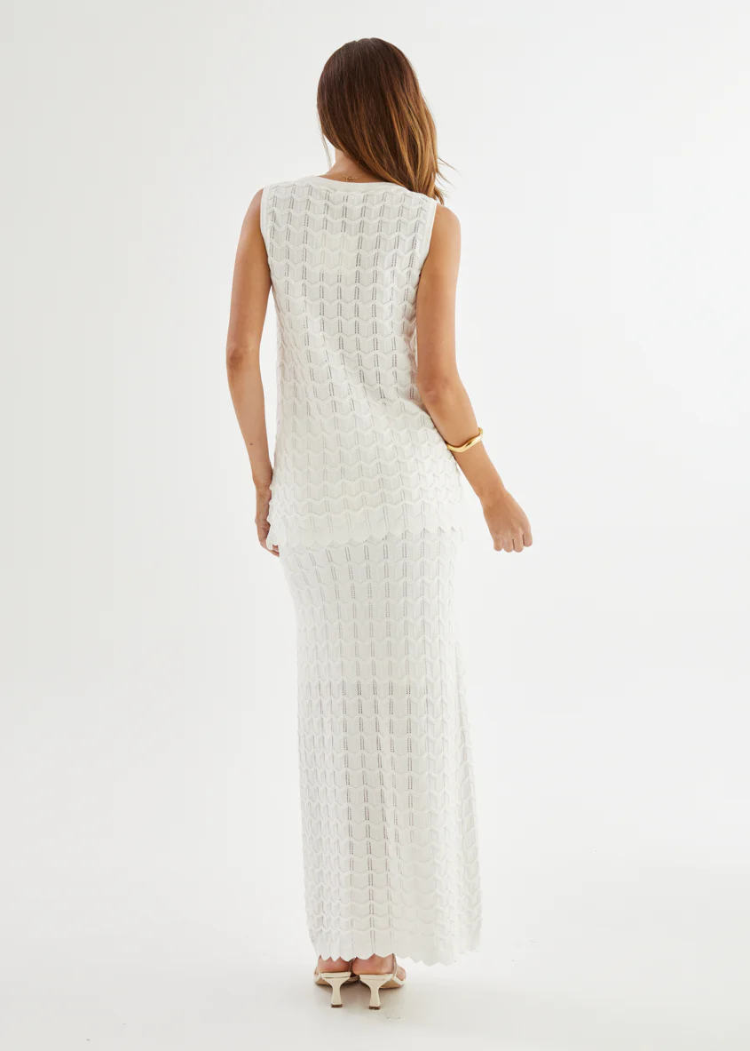 Nerida Knit Maxi Skirt - Off White - Image 16
