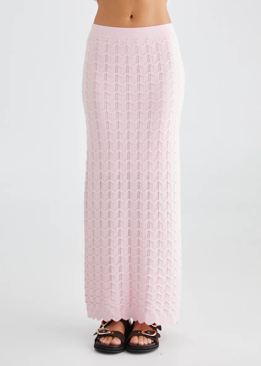 Nerida Knit Maxi Skirt - Pink - Image 7