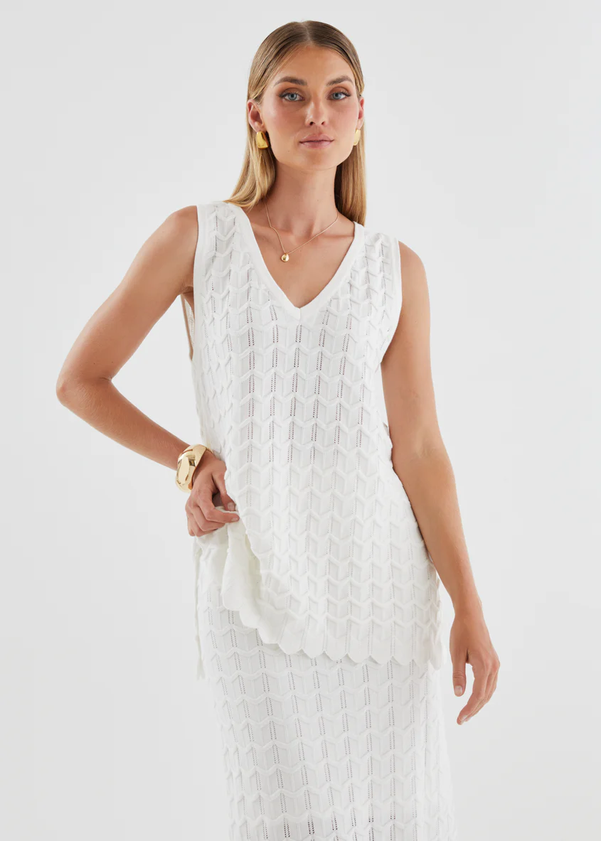 Nerida Knit Top - Off White - Image 3