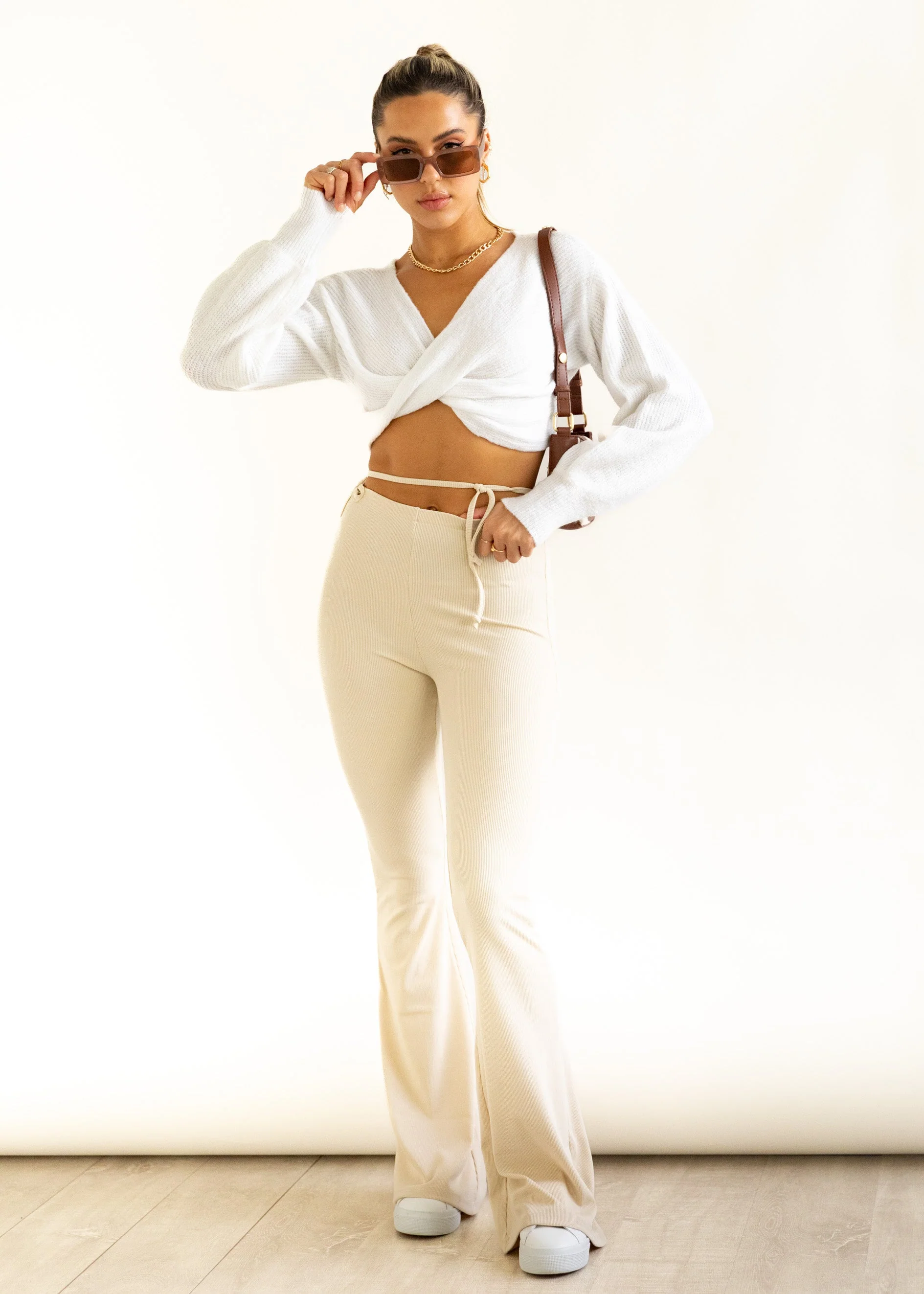 Nobody Knows Flare Pants - Beige - Image 12