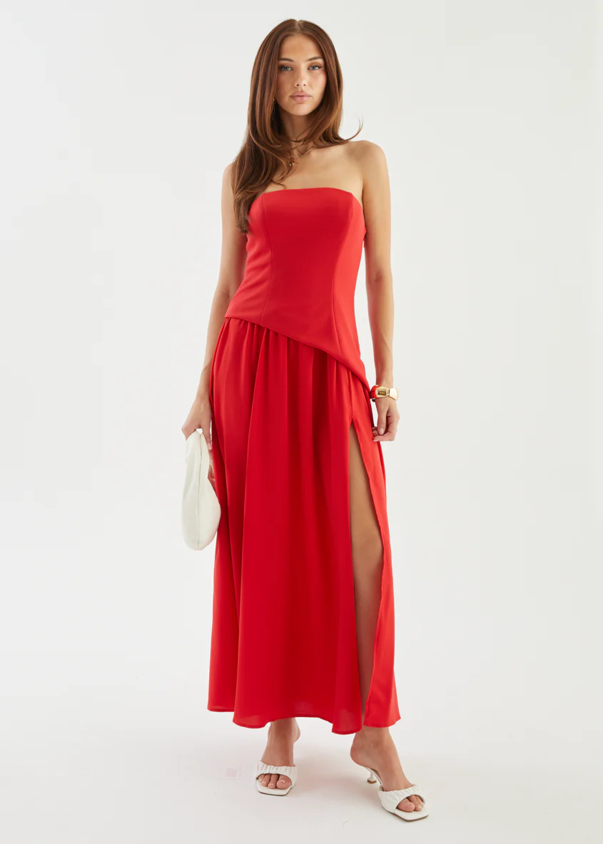Noraah Strapless Maxi Dress - Red - Image 7
