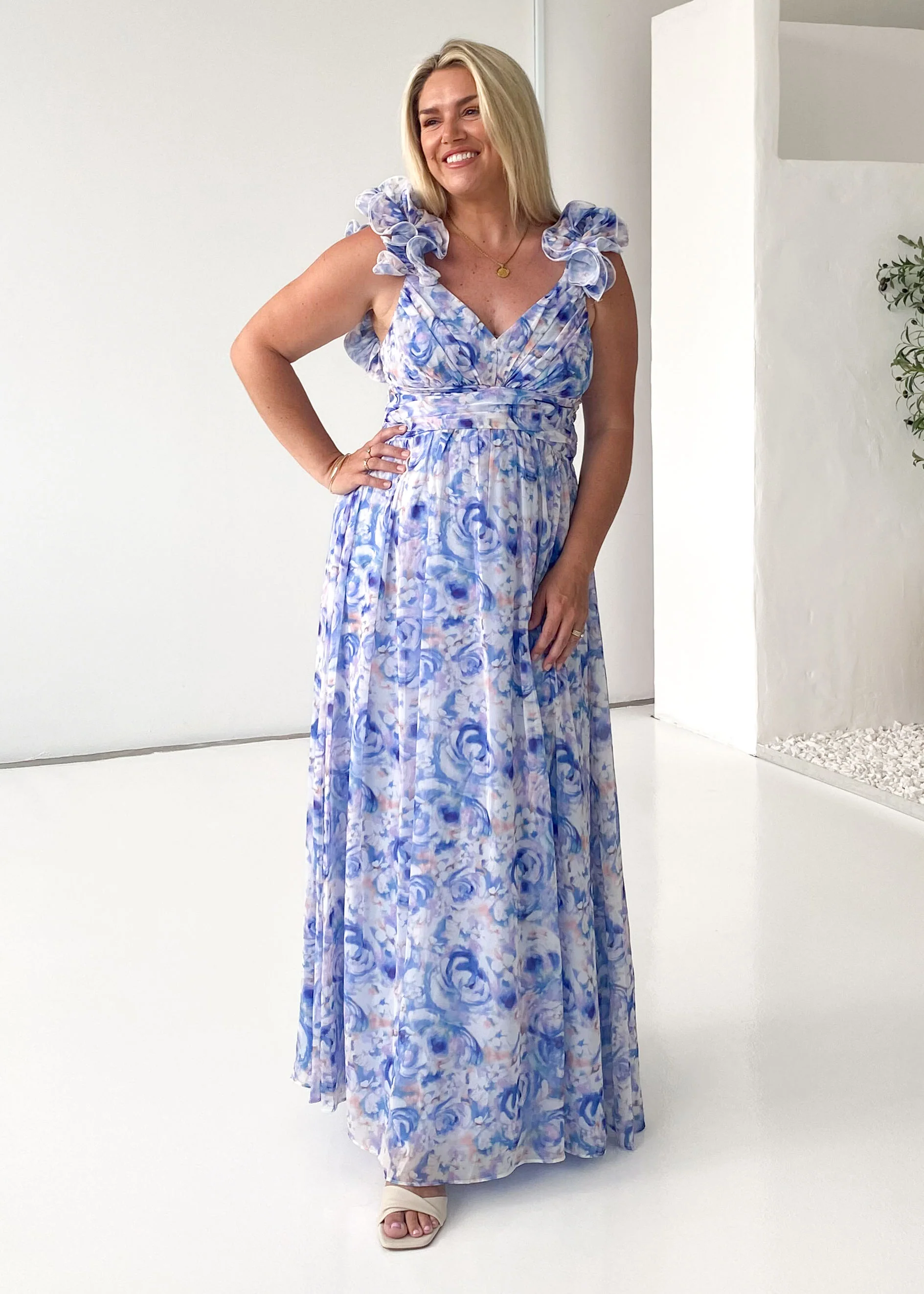 Odessa Maxi Dress - Peony Blue - Image 3