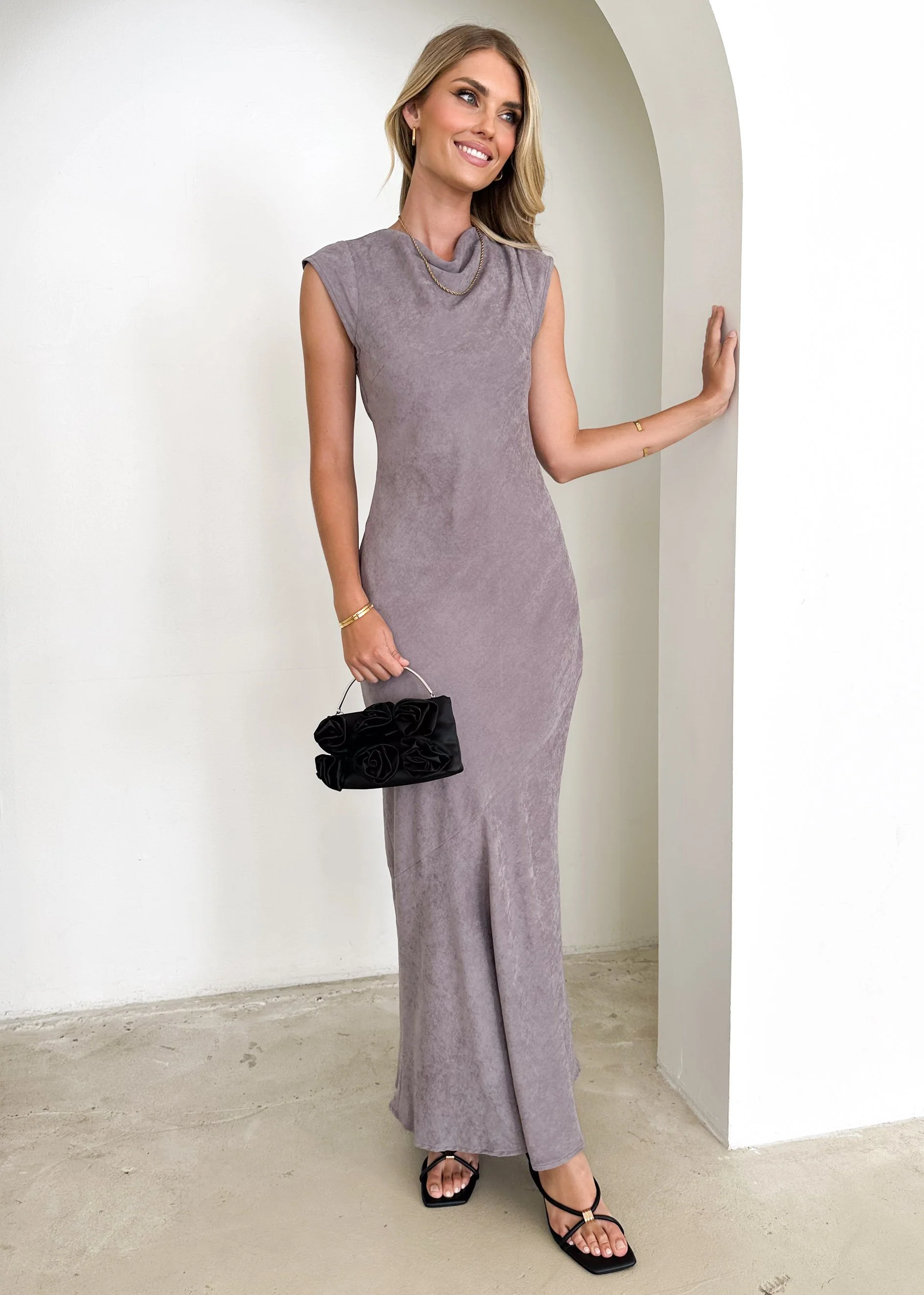 Olivia Maxi Dress - Charcoal - Image 3