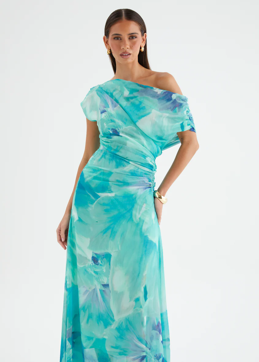 Olsen Off Shoulder Maxi Dress - Blue Aster - Image 3