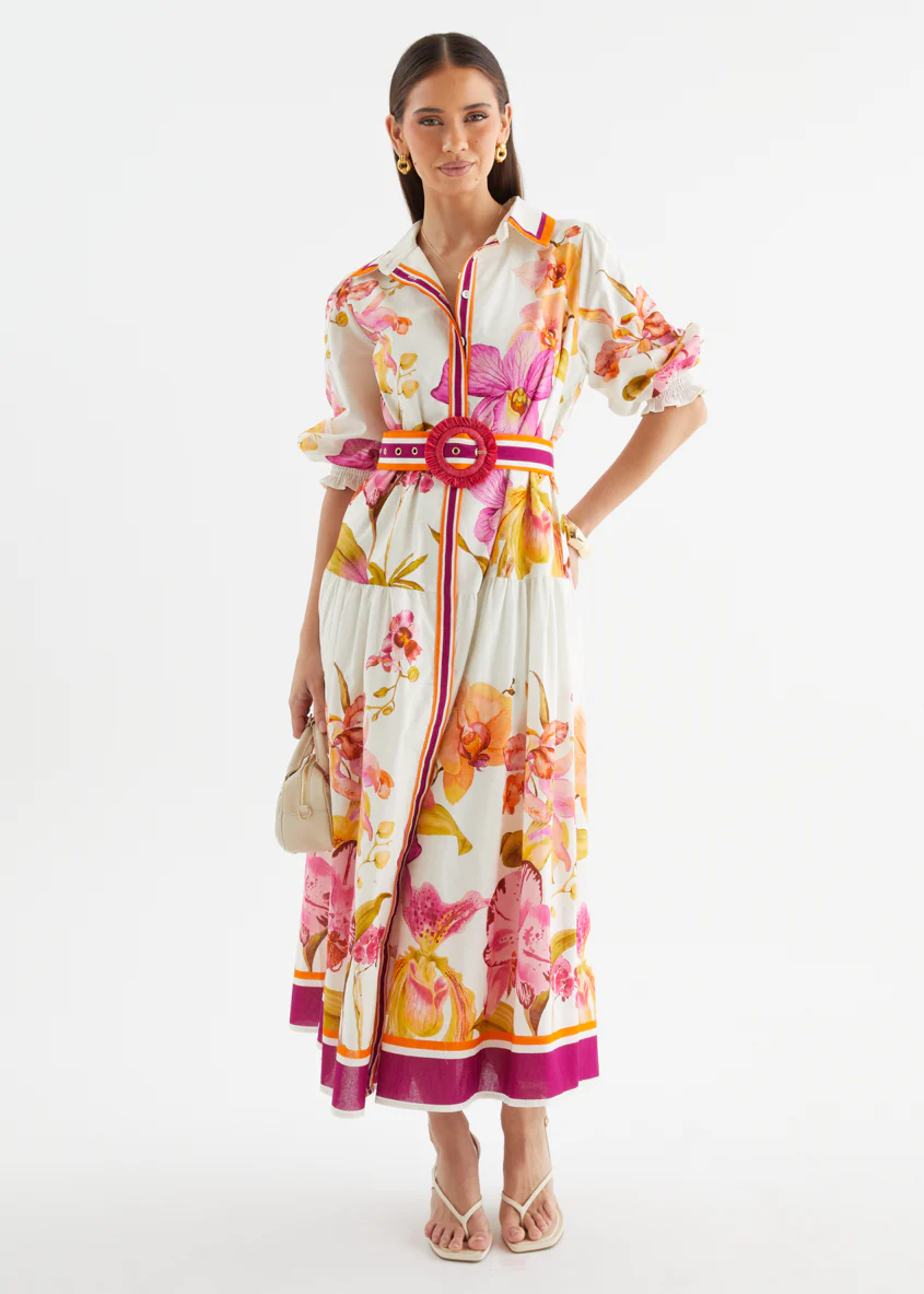 Pabla Maxi Dress - Fuchsia Orchids - Image 11