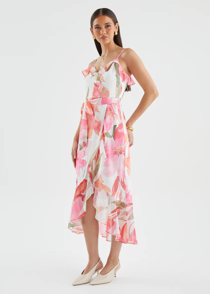 Paityn Midi Dress - Pink Flowers - Image 5