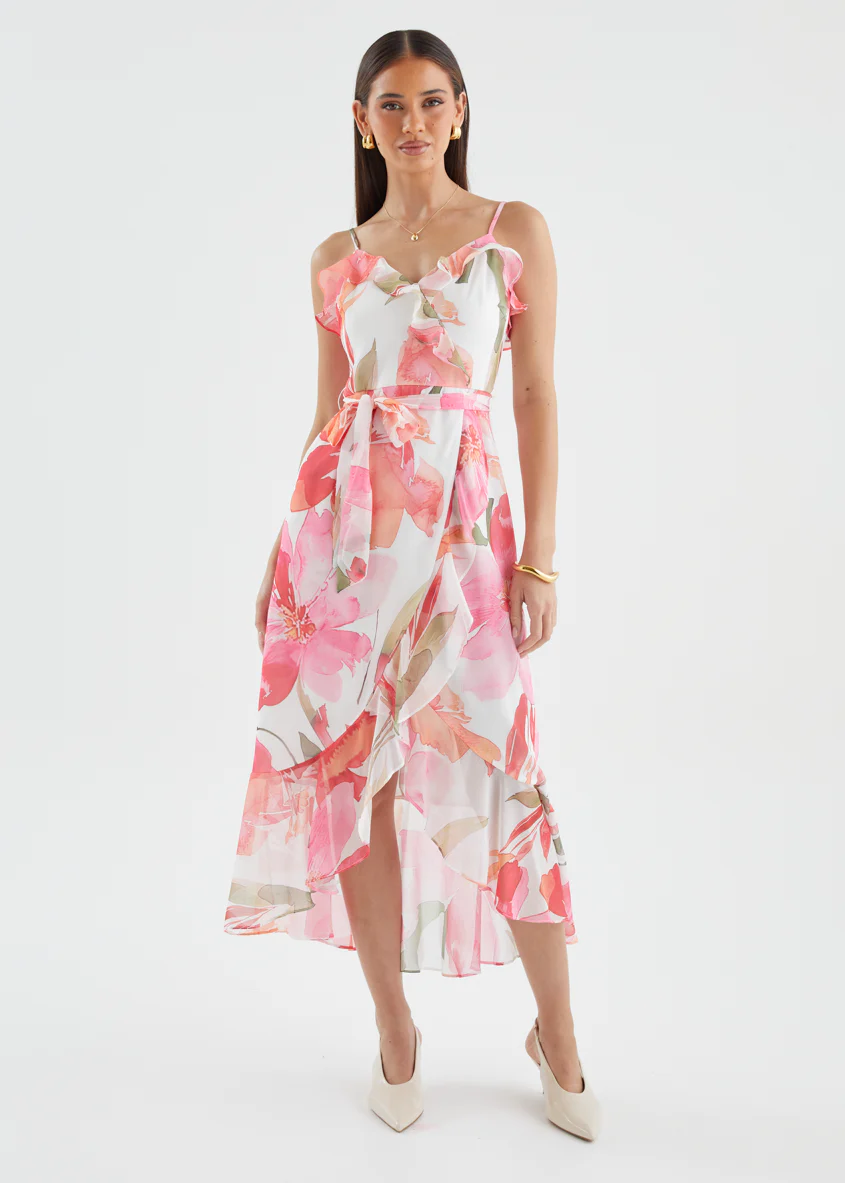 Paityn Midi Dress - Pink Flowers - Image 7