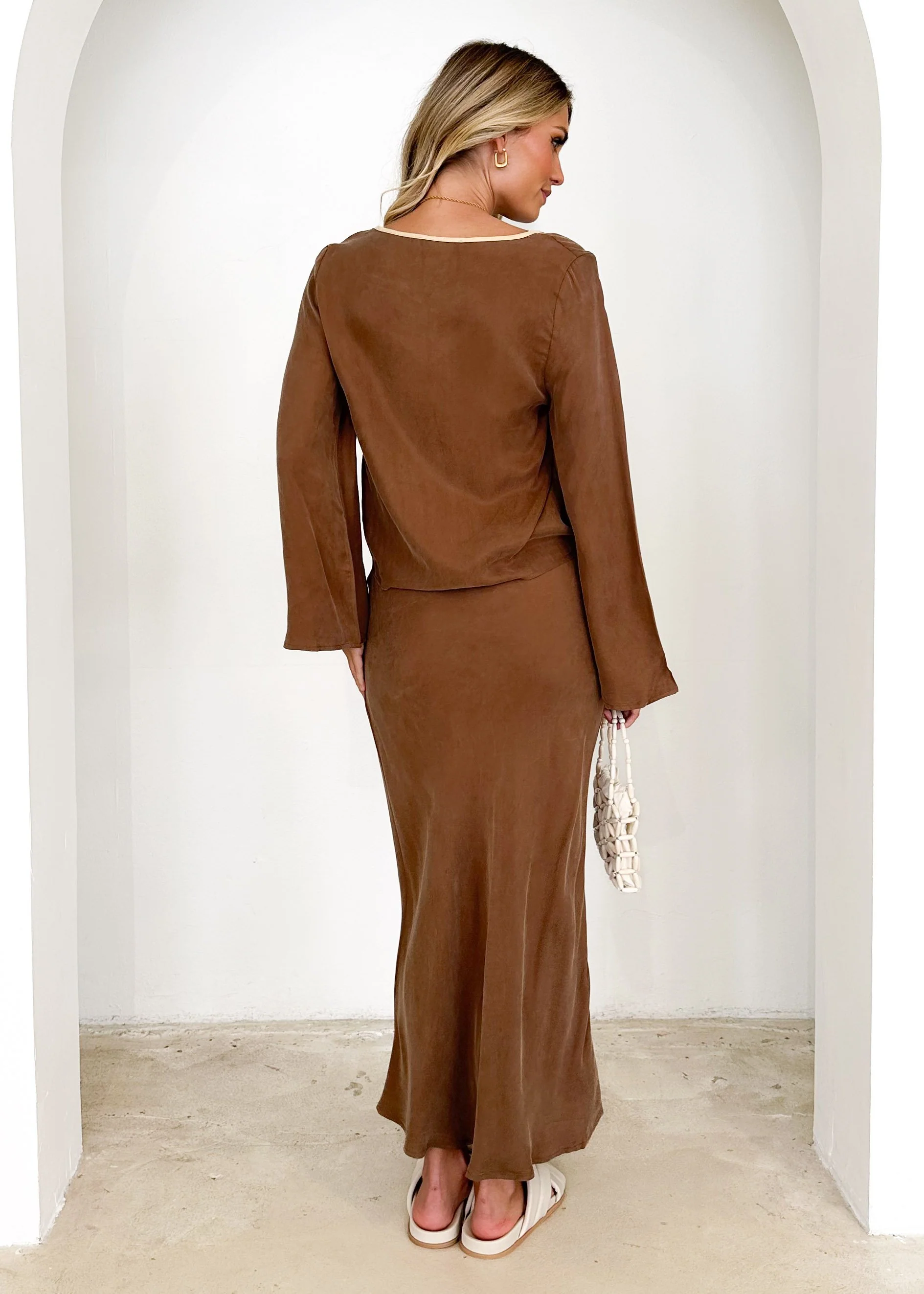 Paxla Maxi Skirt - Brown - Image 7