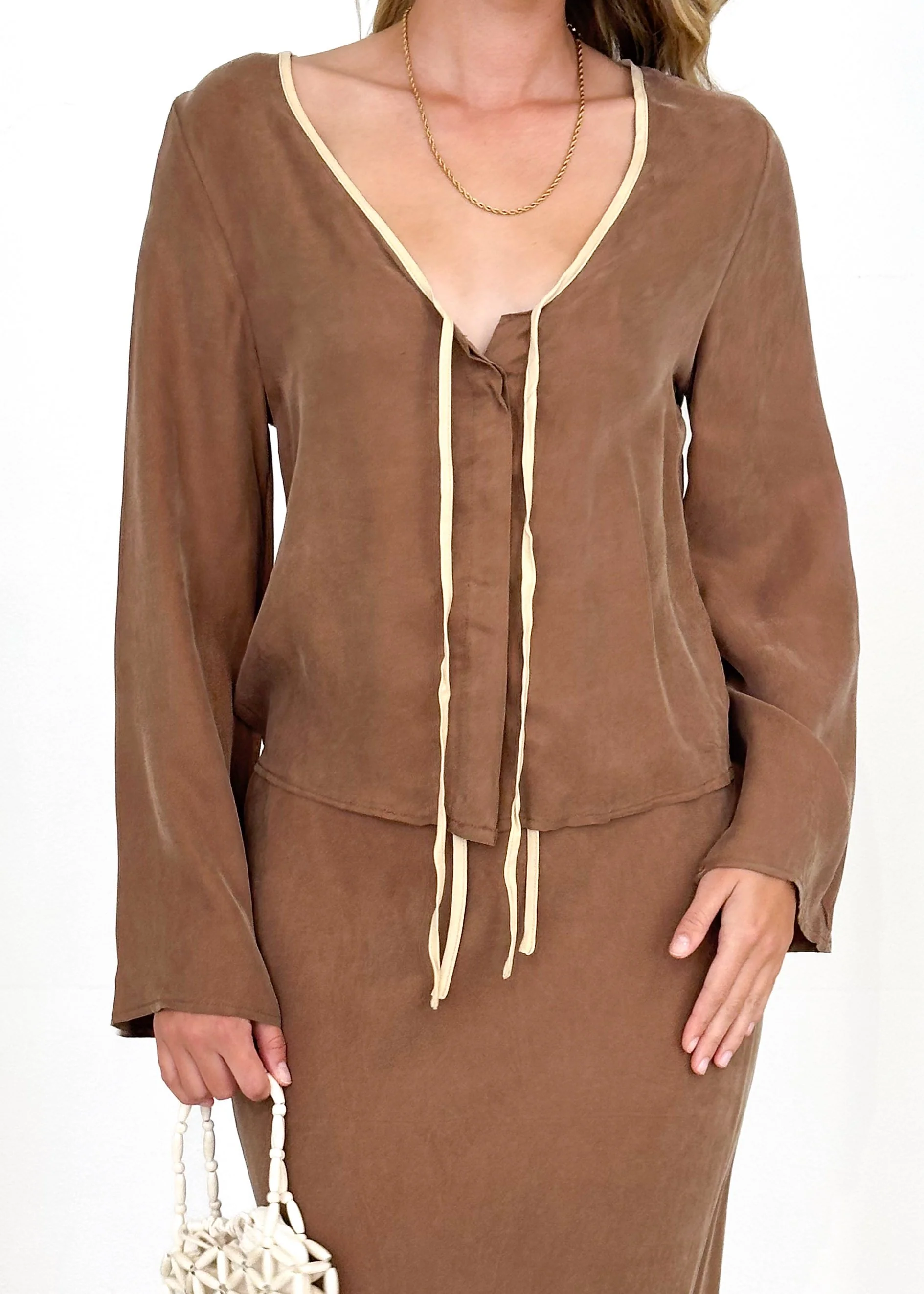 Paxla Maxi Skirt - Brown - Image 8