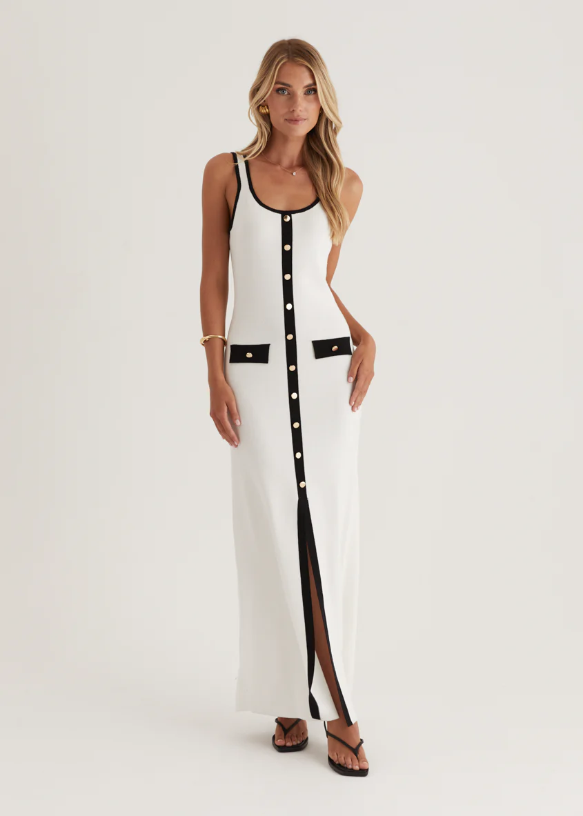 Praia Knit Maxi Dress - Off White - Image 12
