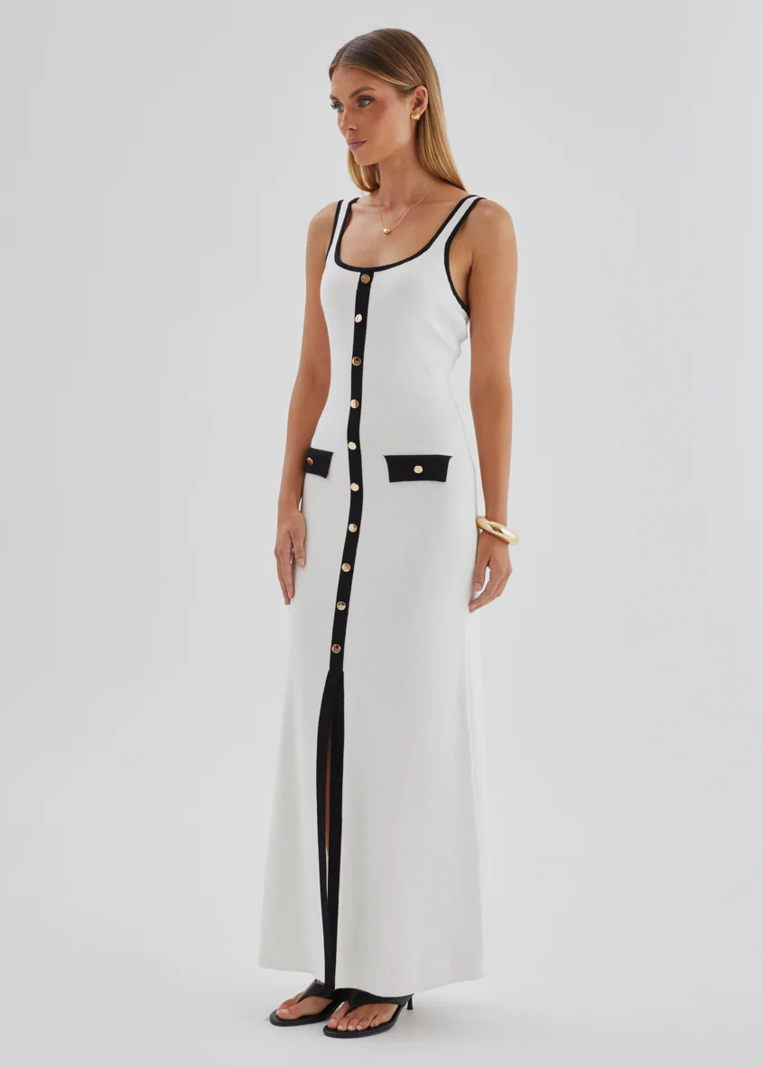 Praia Knit Maxi Dress - Off White - Image 5
