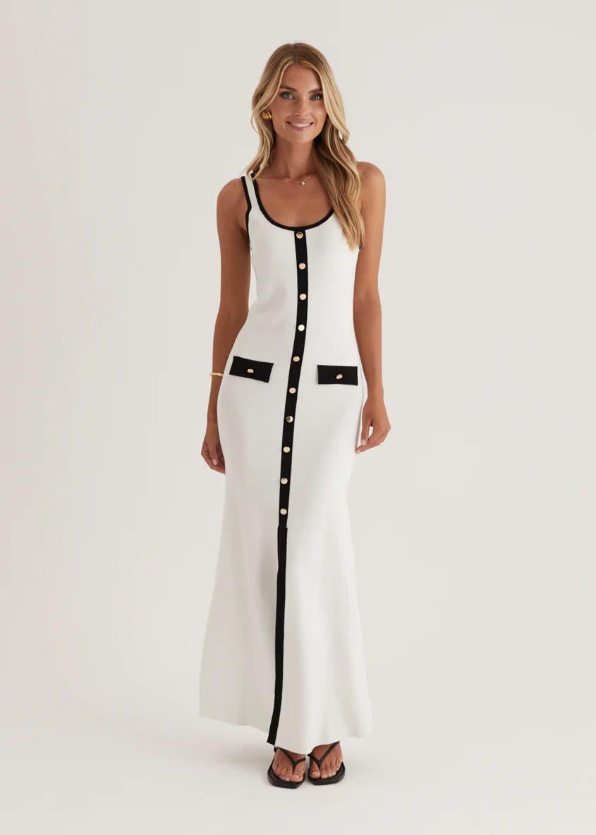 Praia Knit Maxi Dress - Off White - Image 8