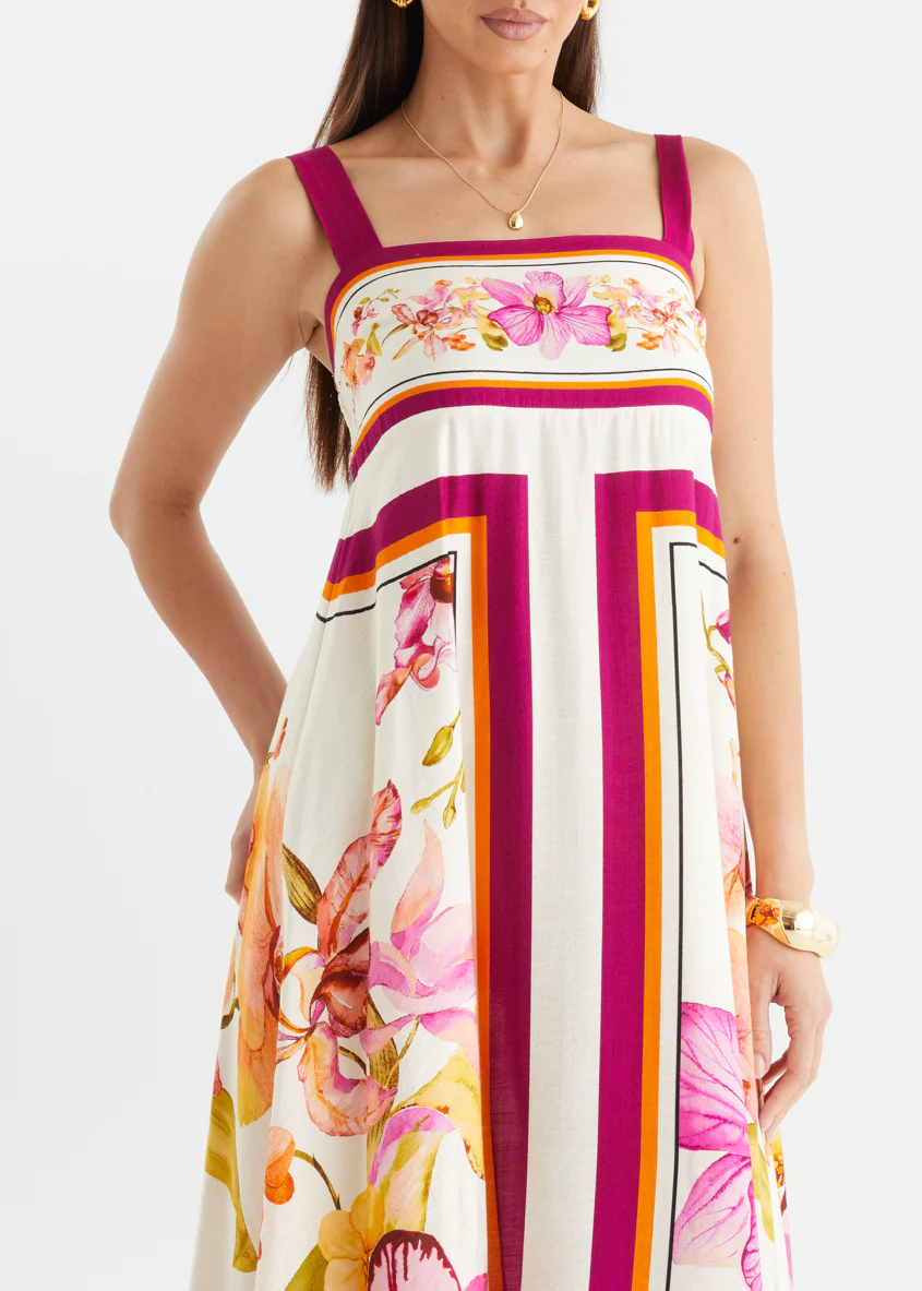 Priscilla Maxi Dress - Fuchsia Orchids - Image 9