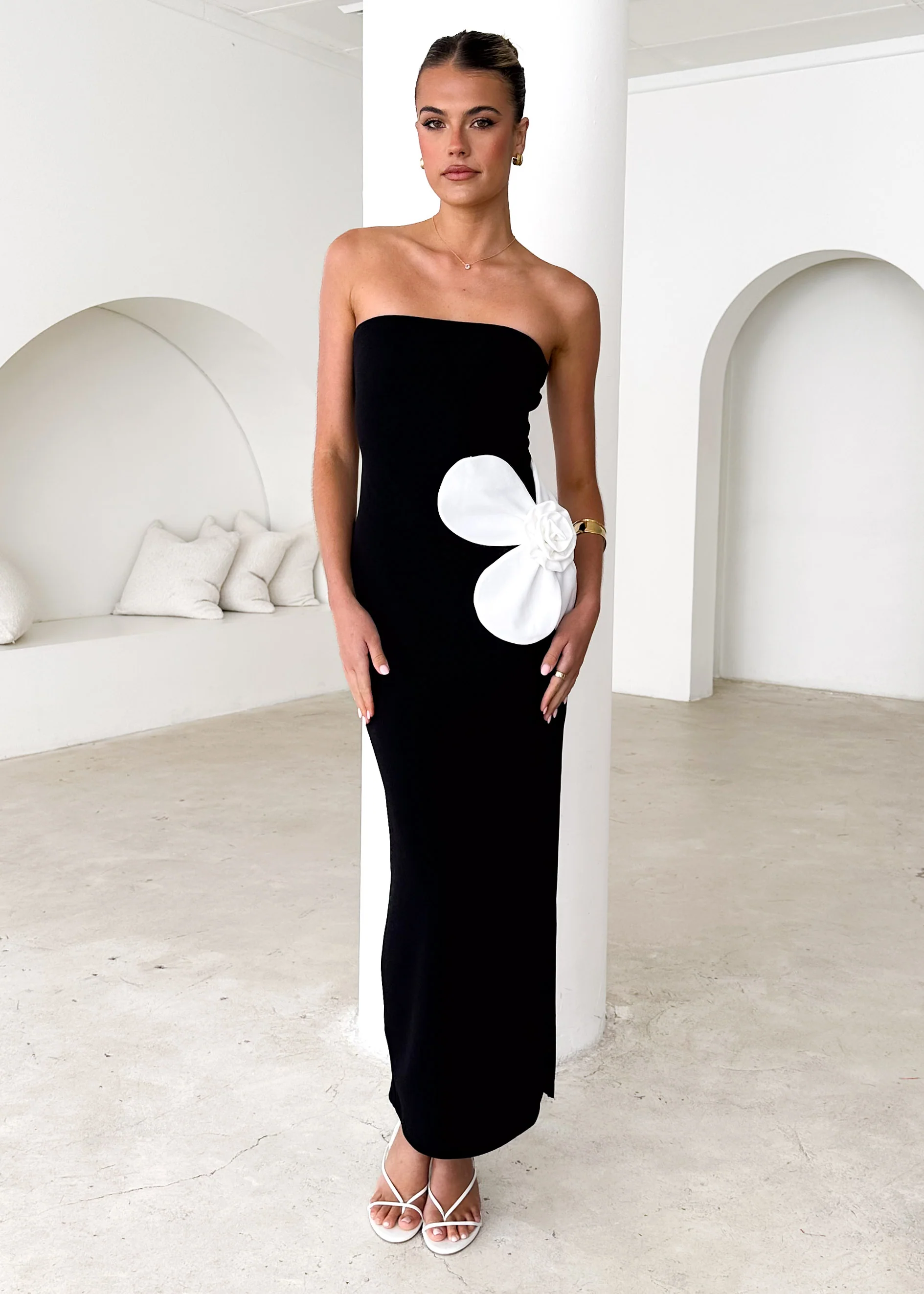 Rayley Strapless Maxi Dress - Black - Image 3