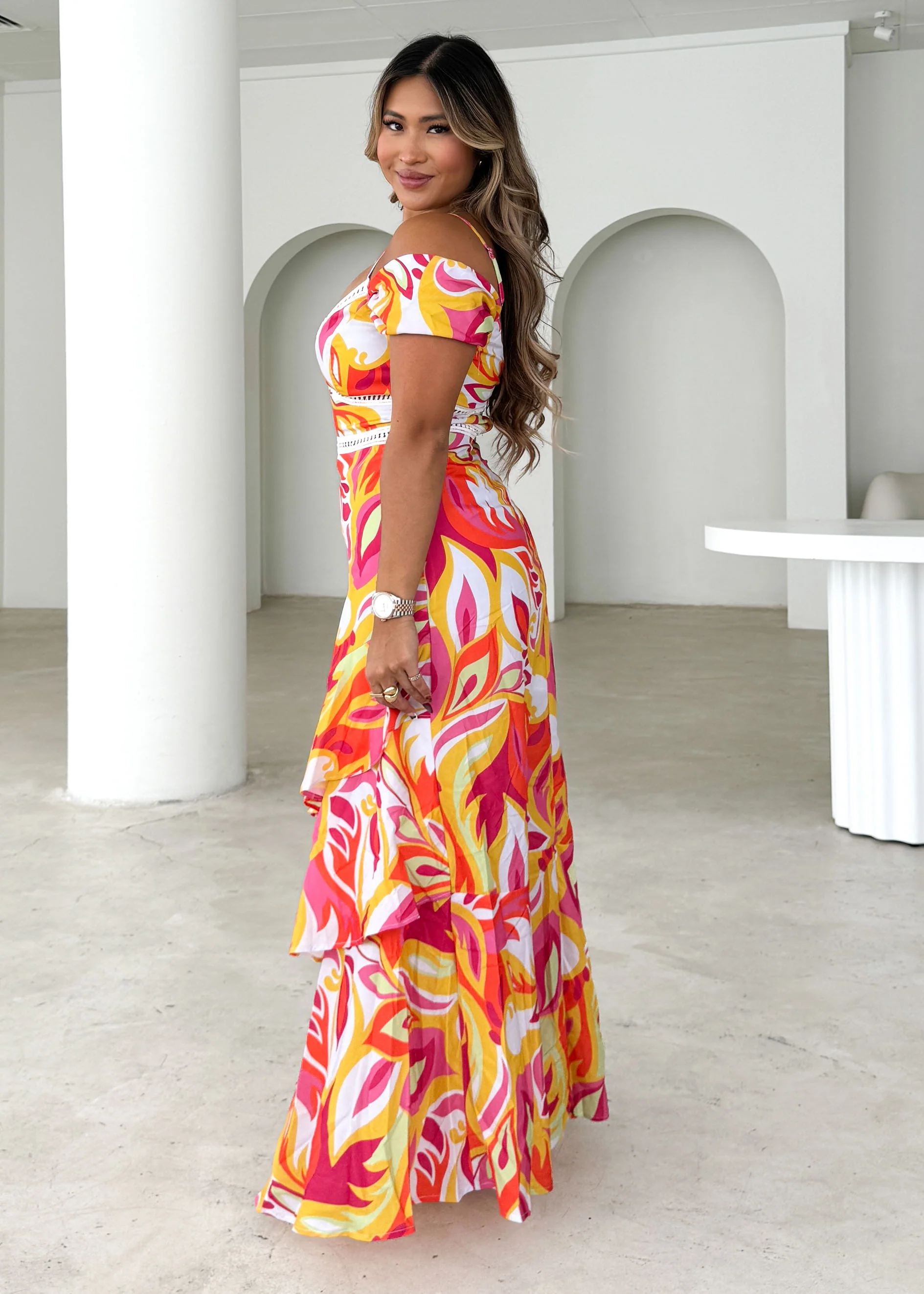Rebecca Maxi Dress - Lime Floral - Image 5