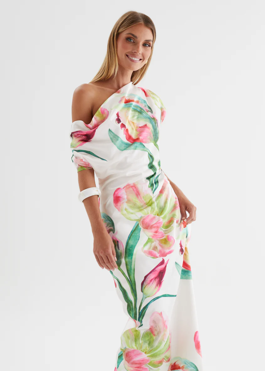 Remi Floral Midi Dress - Pink Orchid - Image 5
