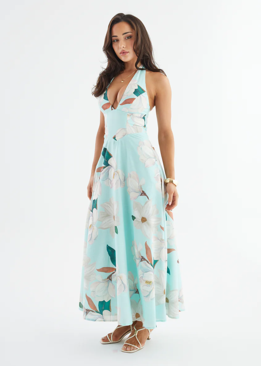 Ricky Halter Maxi Dress - Mint Floral - Image 9
