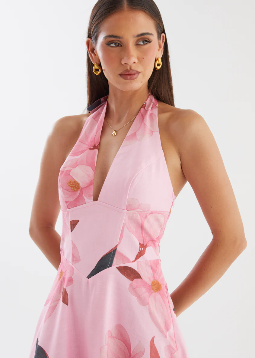 Ricky Halter Maxi Dress - Pink Floral - Image 8