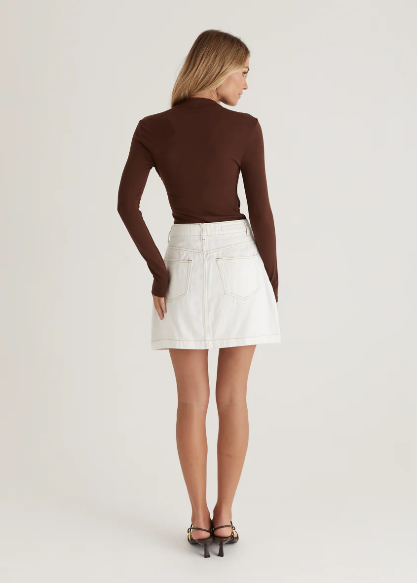 Sabine Denim Skirt - Off White - Image 14