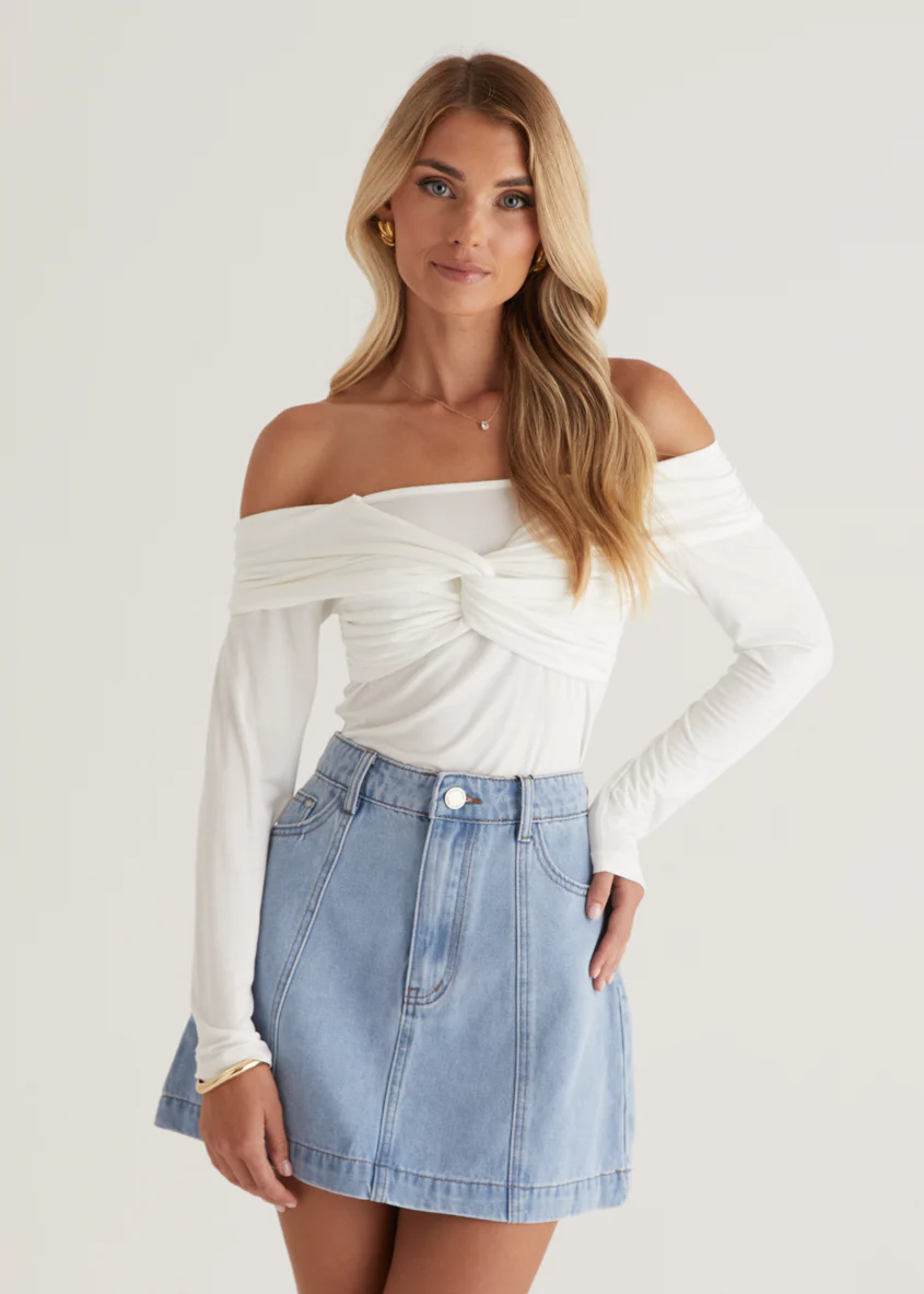 Saira Jersey Top - Off White - Image 3