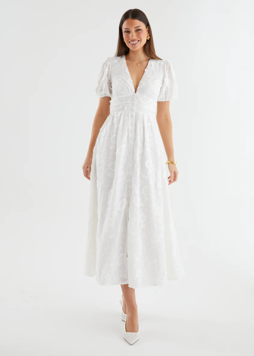 Saisto Midi Dress - White