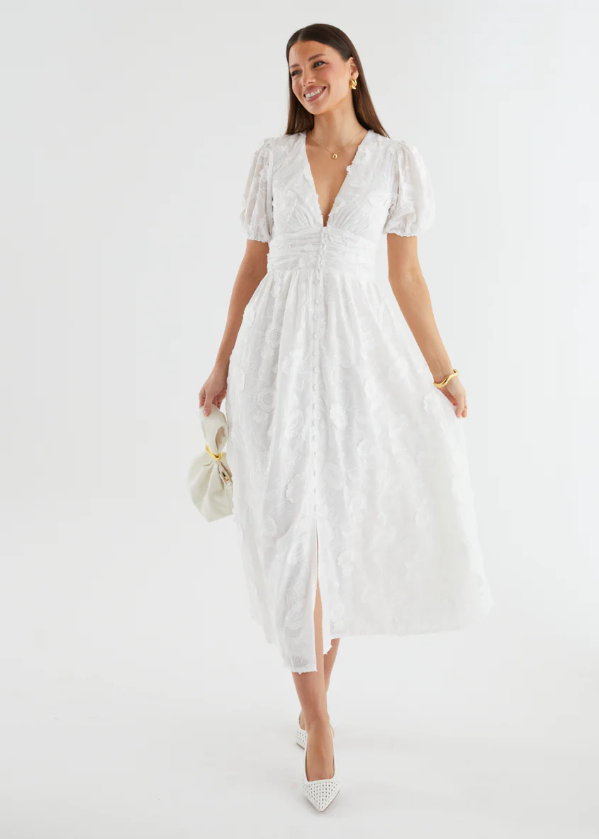 Saisto Midi Dress - White - Image 4