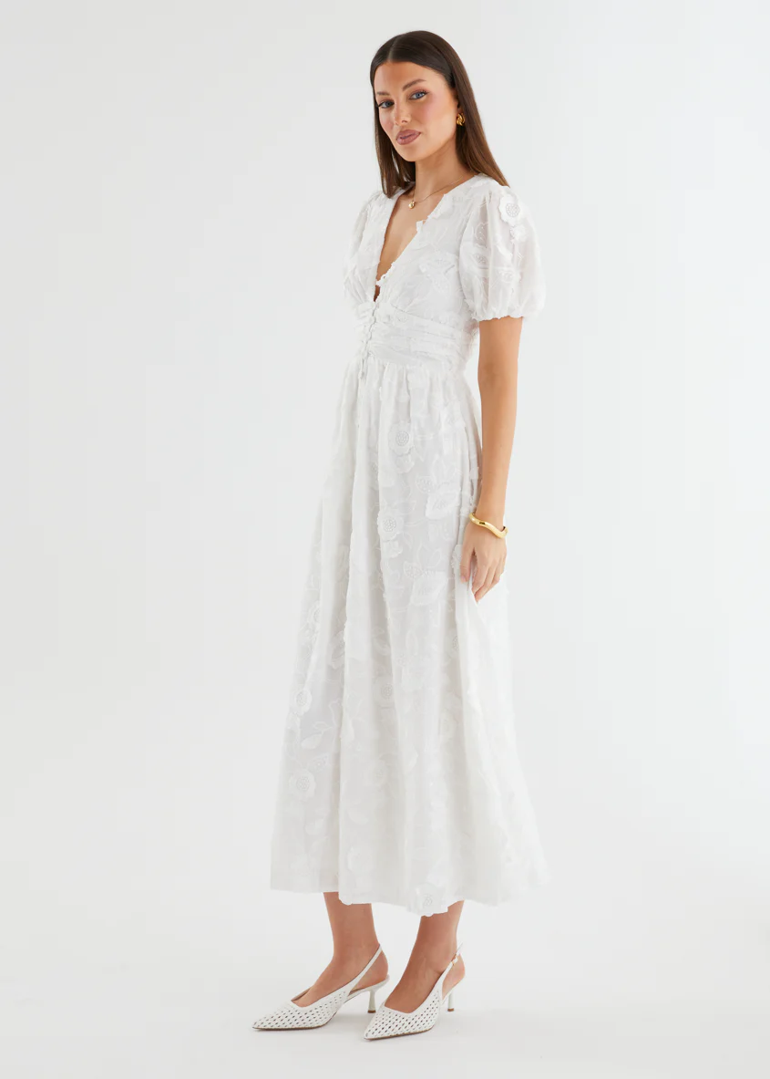 Saisto Midi Dress - White - Image 6
