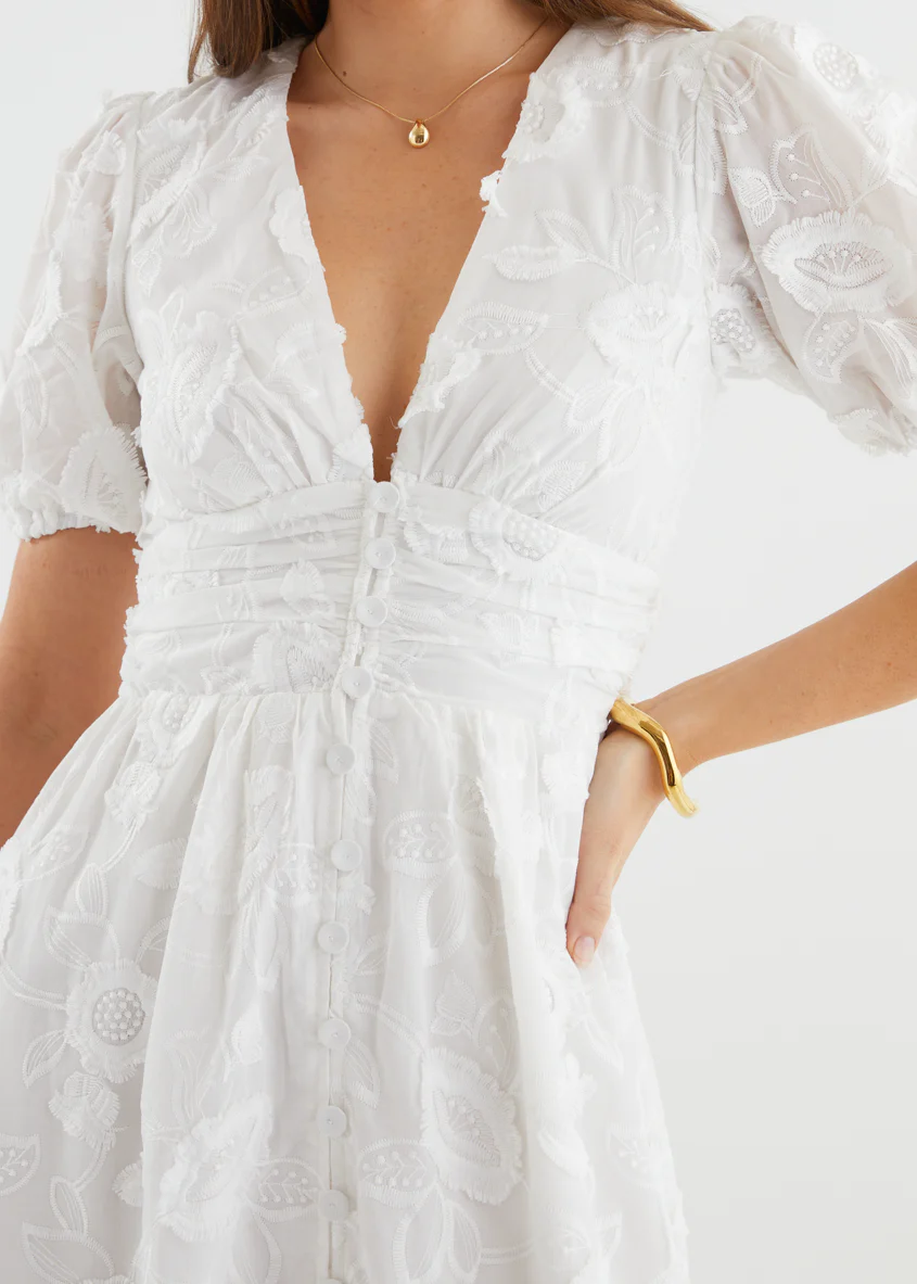 Saisto Midi Dress - White - Image 8