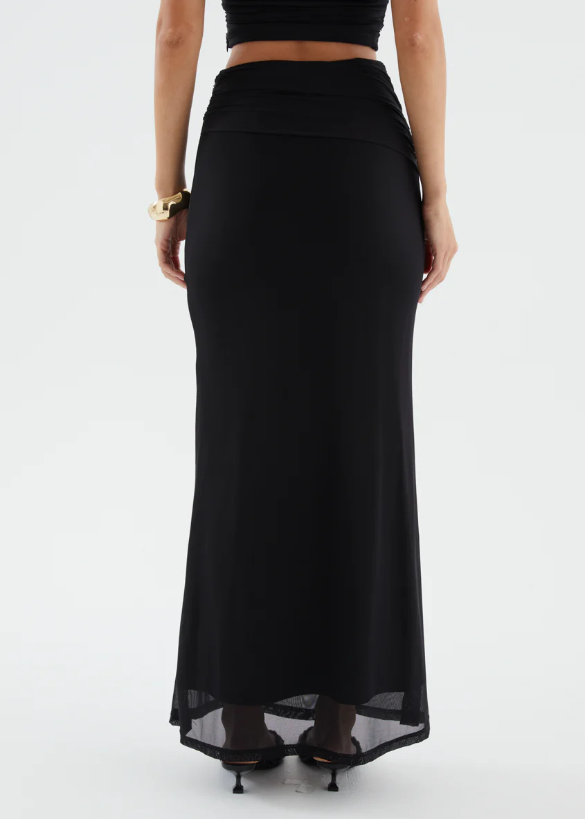 Santanna Mesh Maxi Skirt - Black - Image 12