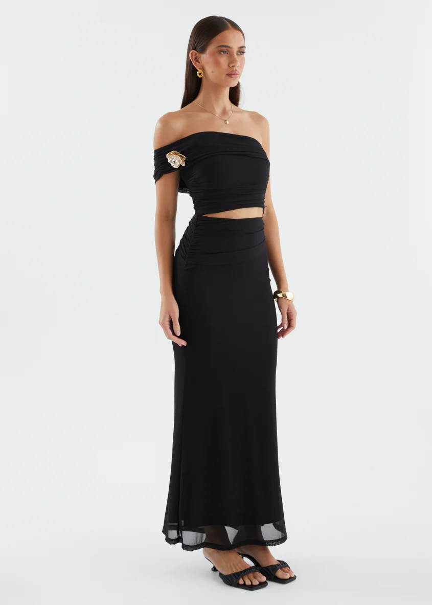 Santanna Mesh Maxi Skirt - Black - Image 8