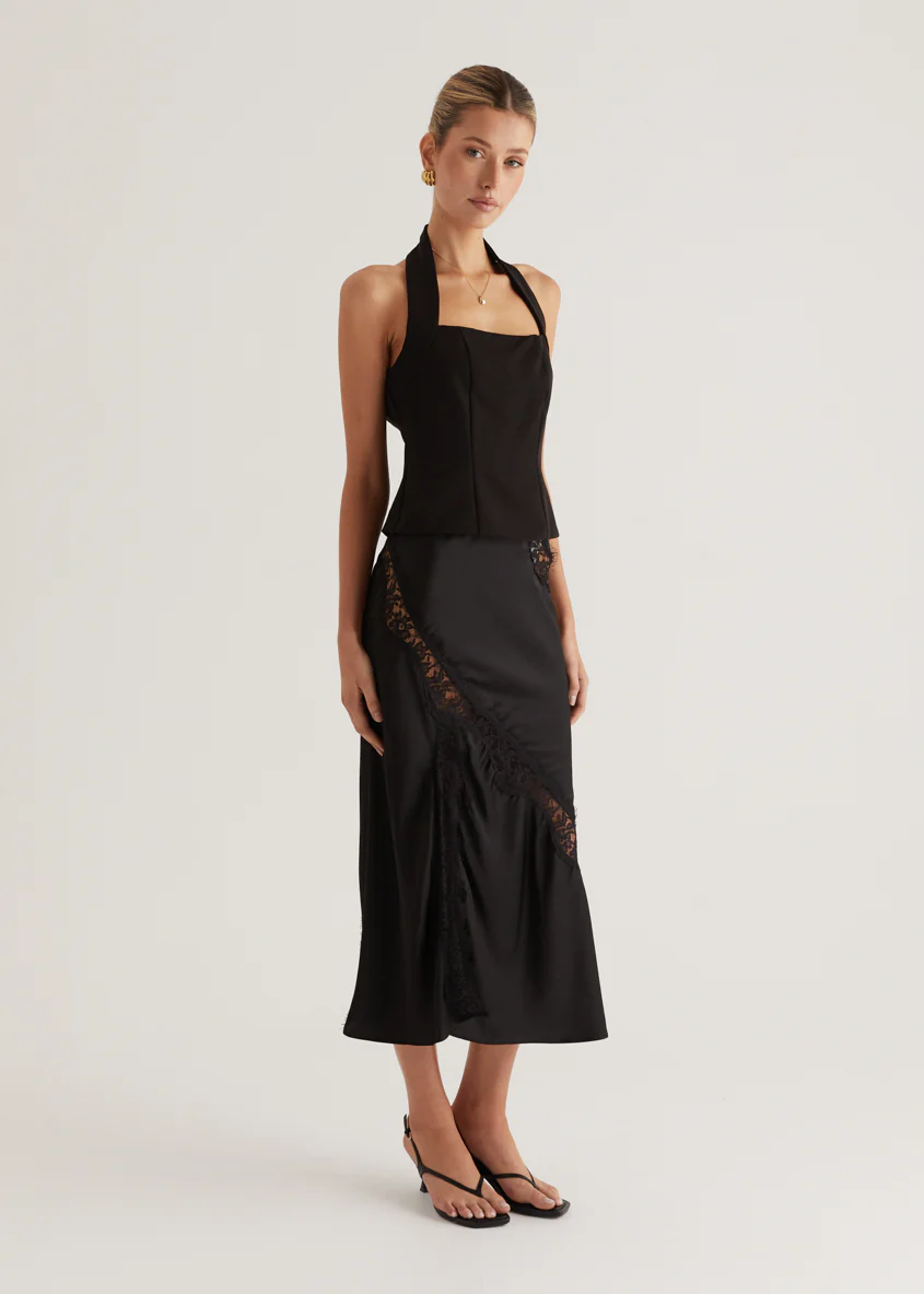 Selena Midi Skirt - Black - Image 11