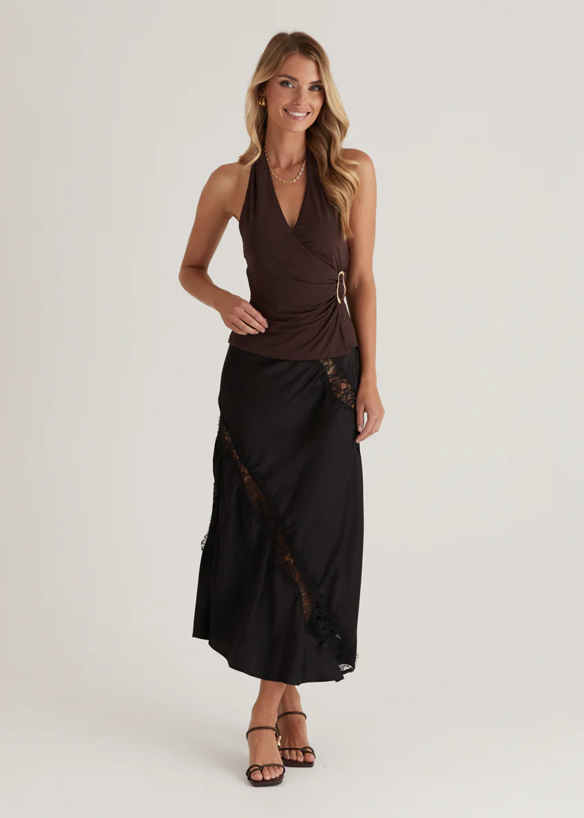 Selena Midi Skirt - Black - Image 4