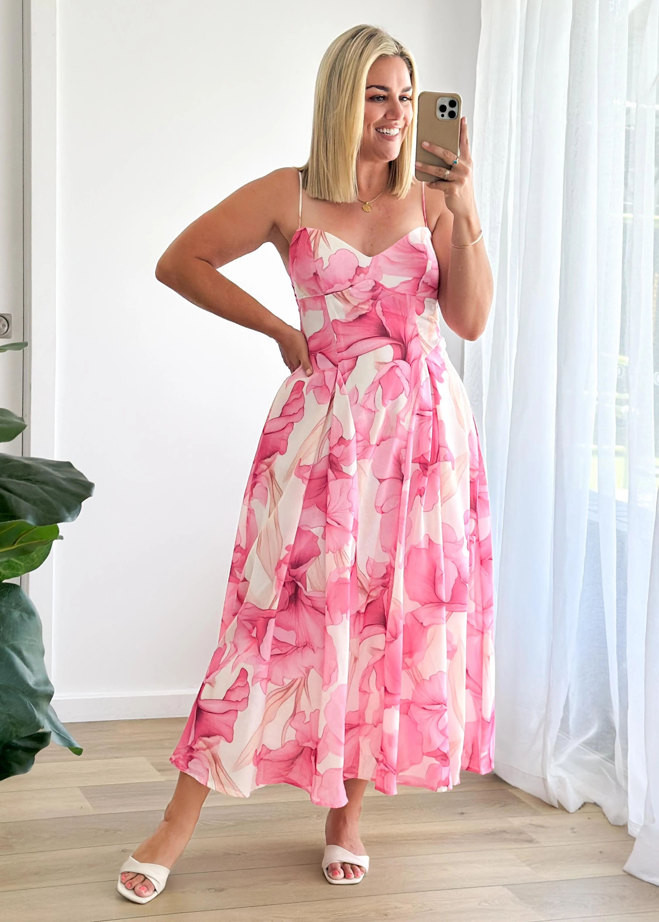 Selina Maxi Dress - Pink Petal - Image 4