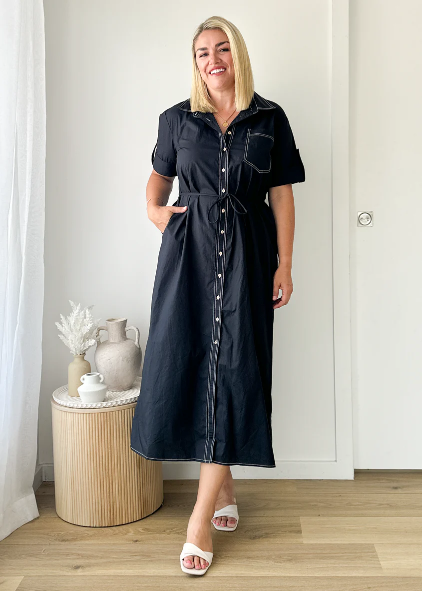 Shania Midi Dress - Midnight - Image 2
