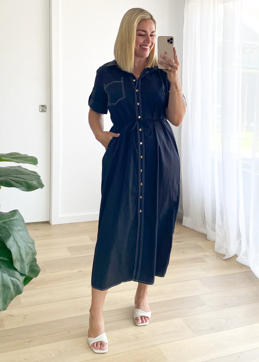 Shania Midi Dress - Midnight - Image 4