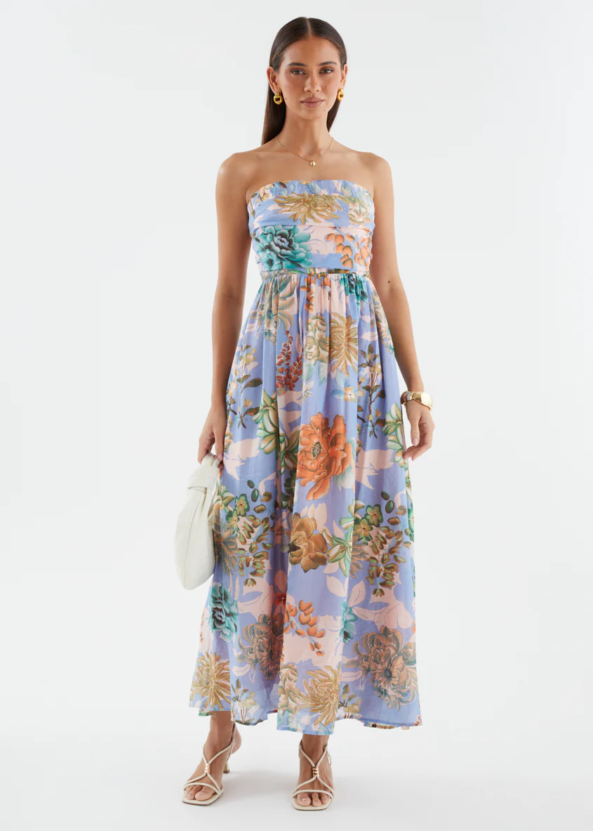 Sharnee Strapless Maxi Dress - Botanical Blue - Image 5
