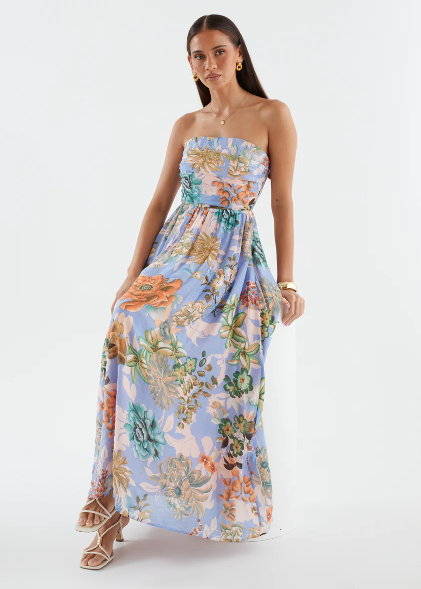 Sharnee Strapless Maxi Dress - Botanical Blue - Image 6