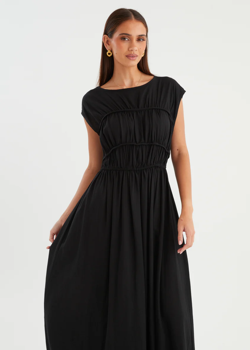 Shreya Midi Dress - Black - Image 4