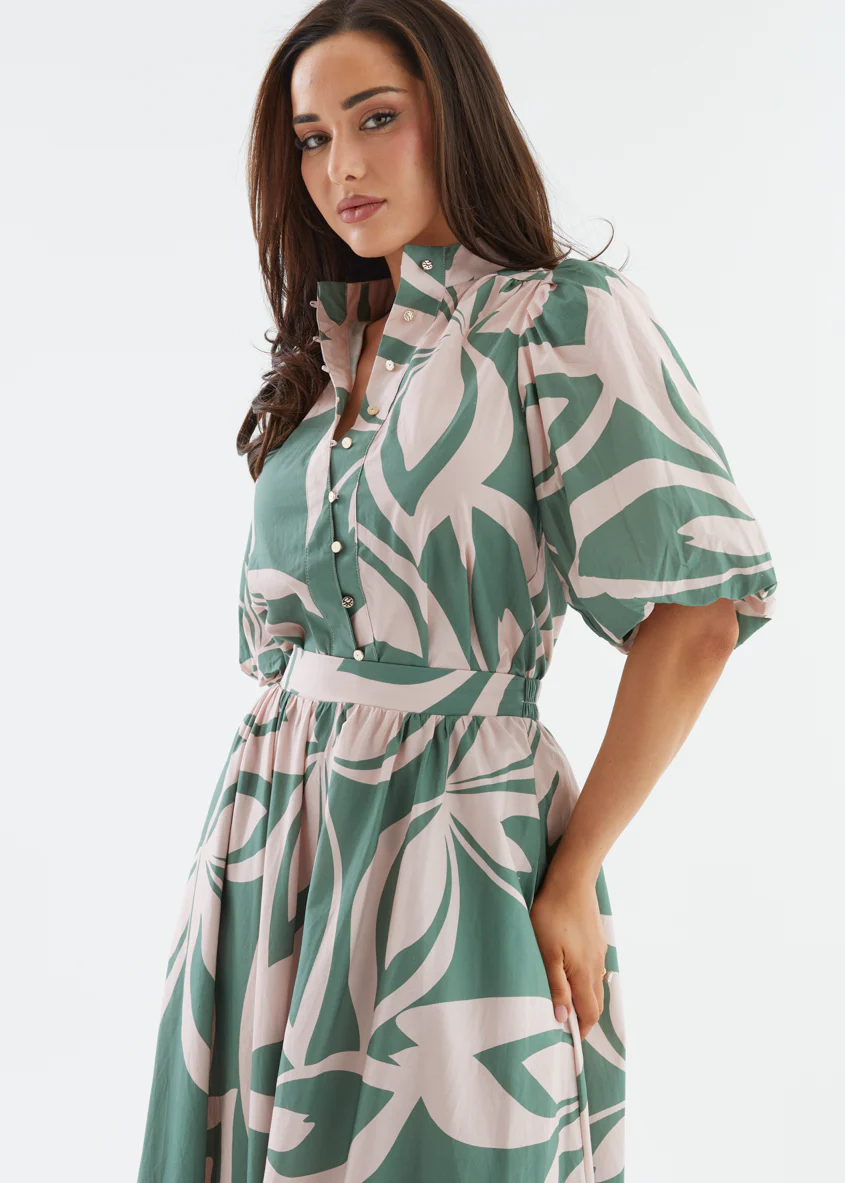 Simone Maxi Skirt - Fern Abstract - Image 6