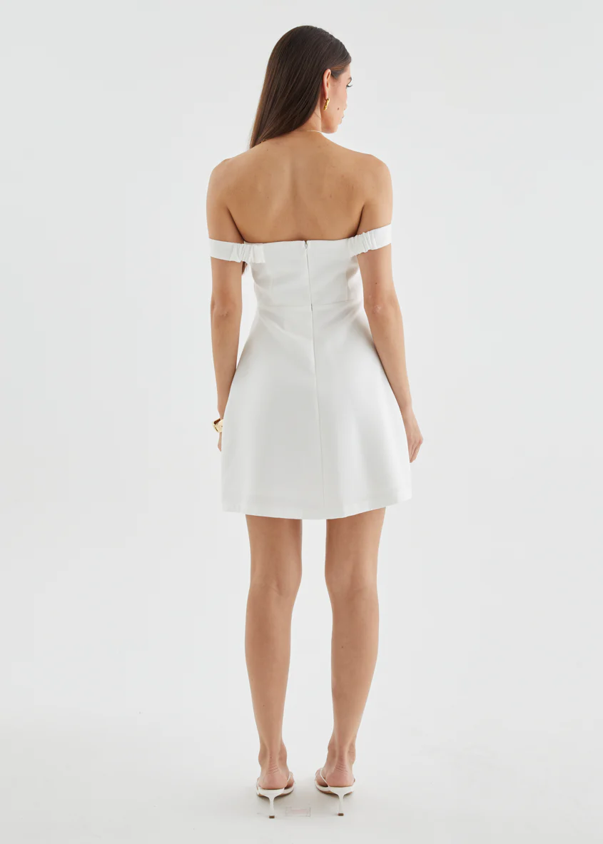 Sofi Off Shoulder Dress - White - Image 8