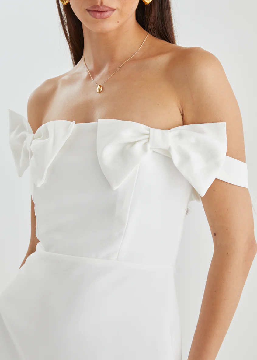 Sofi Off Shoulder Dress - White - Image 9
